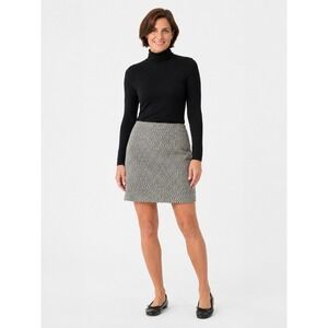 Gap Womens Black White Geometric Diamond Print A-Line Mini Skirt Size 6 Side Zip